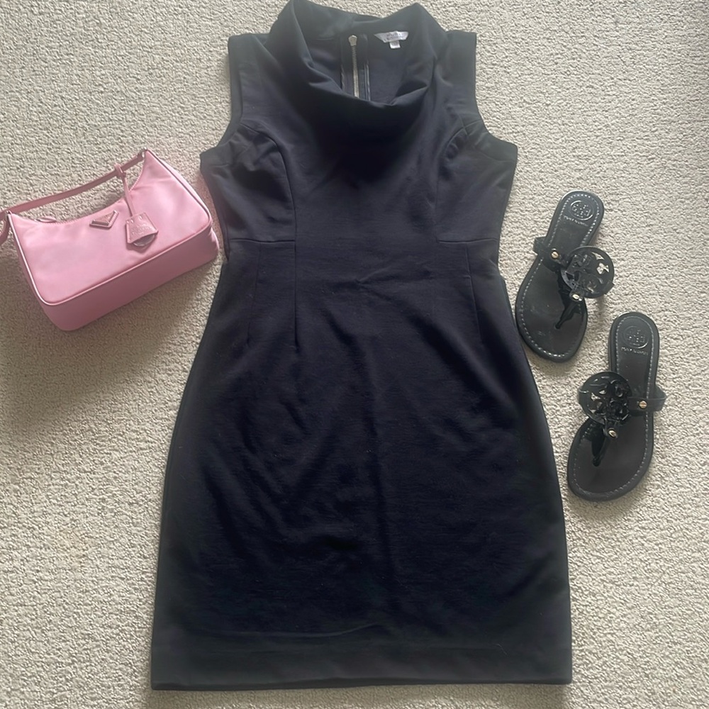 Alfred Sung Sleeveless Cowl Neck Black Mini Dress 2